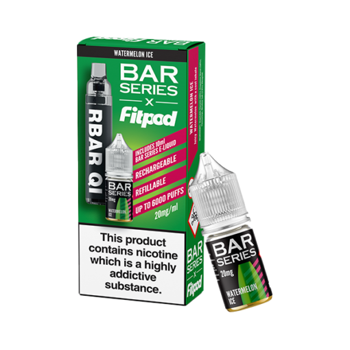 20mg Bar Series x Fitpod RBAR QI Refillable Disposable Vape & 10ml Nic Salt - 6000 Puffs - Image 4