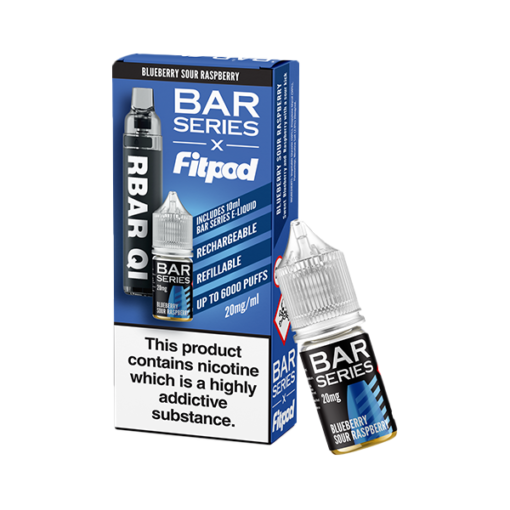 20mg Bar Series x Fitpod RBAR QI Refillable Disposable Vape & 10ml Nic Salt - 6000 Puffs - Image 6