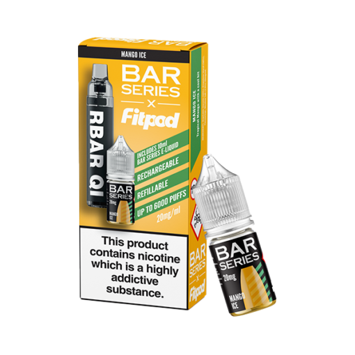 20mg Bar Series x Fitpod RBAR QI Refillable Disposable Vape & 10ml Nic Salt - 6000 Puffs - Image 2