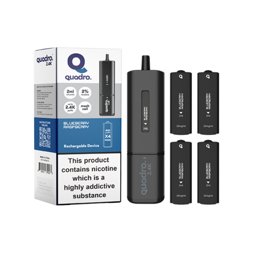 20mg Quadro 2.4K Pod Vape Kit Black Series 2400 Puffs - Image 16