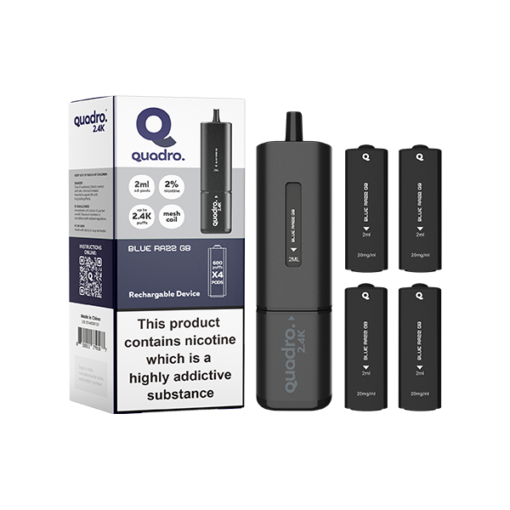 20mg Quadro 2.4K Pod Vape Kit Black Series 2400 Puffs - Image 15