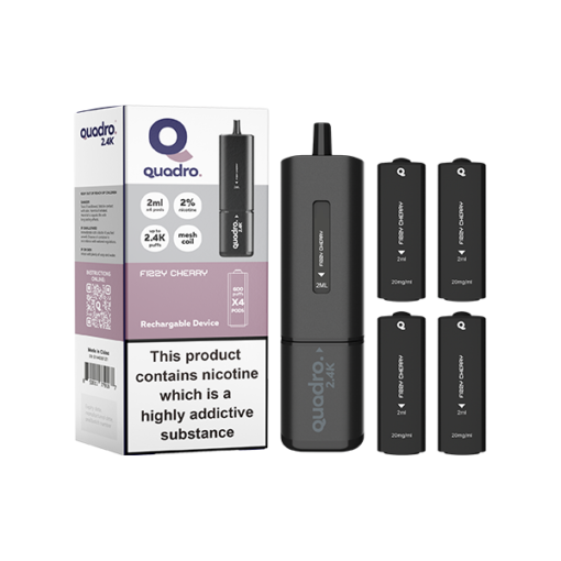 20mg Quadro 2.4K Pod Vape Kit Black Series 2400 Puffs - Image 3