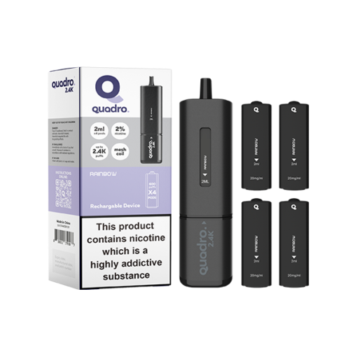 20mg Quadro 2.4K Pod Vape Kit Black Series 2400 Puffs - Image 9