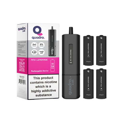 20mg Quadro 2.4K Pod Vape Kit Black Series 2400 Puffs - Image 10