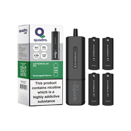 20mg Quadro 2.4K Pod Vape Kit Black Series 2400 Puffs - Image 17