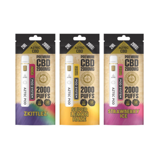 Aztec CBD 2000mg Broad Spectrum Starter Pro Pod Vape Kit 2000 Puffs - Image 12