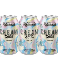 12 x Rebelicious 15mg CBD Cream Soda Sparkling Soft Drink - 330ml