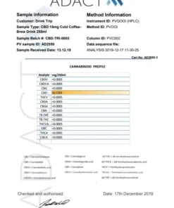 Alternative view of 12 x TRIP 15mg CBD Infused Cold Brew Coffee Drink 250ml