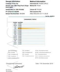 Alternative view of 12 x TRIP 15mg CBD Infused Peach & Ginger Drink 250ml