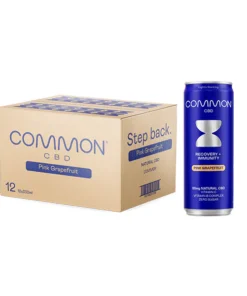 12 x COMMON 20mg CBD Pink Grapefruit Sparkling Drink - 330ml