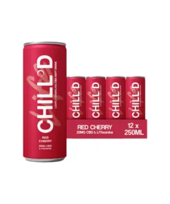 12 x CHILL°D 20mg CBD Sparkling Drink 250ml Red Cherry