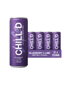12 x CHILL°D 20mg CBD Sparkling 250ml Blueberry & Lime